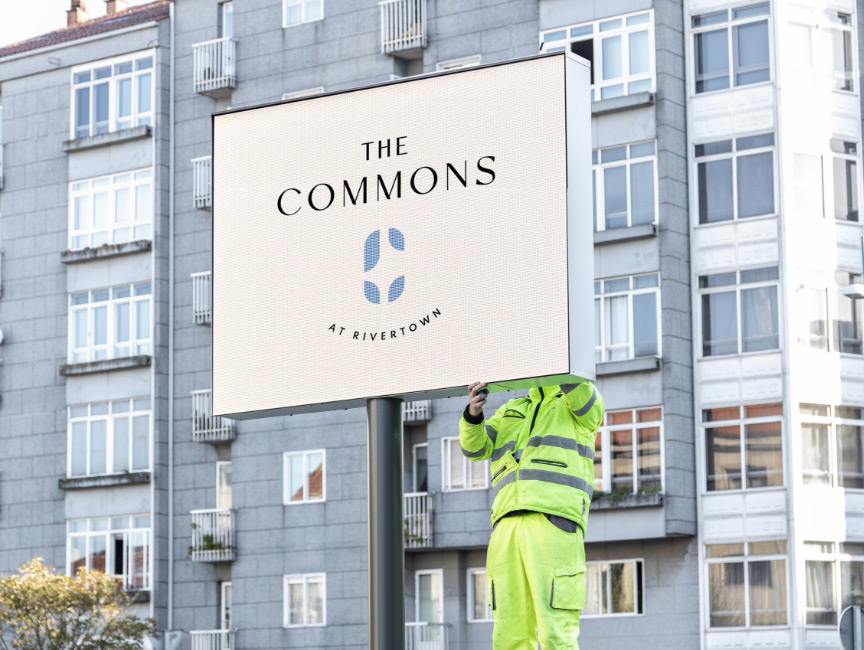Corporate signage for The Commons